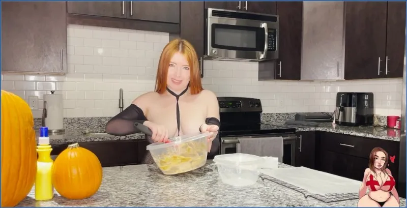 GingerCris bakar smutsiga bajskakor och smetar in allt - fetischvideo
